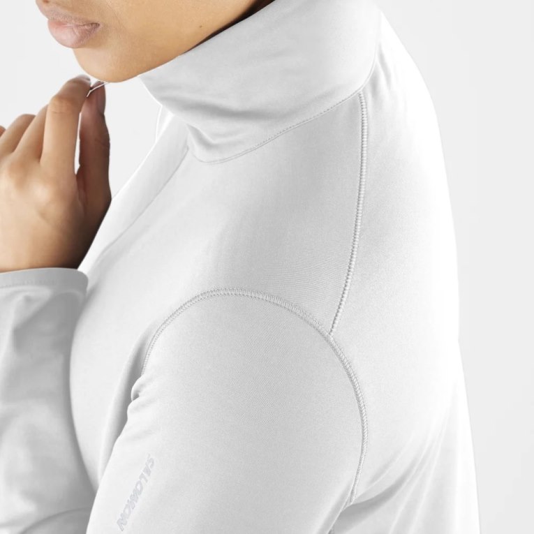 White Salomon Essential Lightwarm Half Zip Women's Jackets | PH 28073N